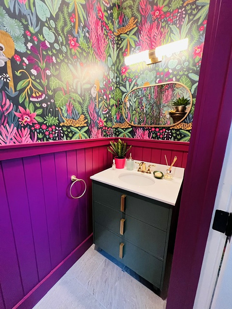 Bold designer powder room
