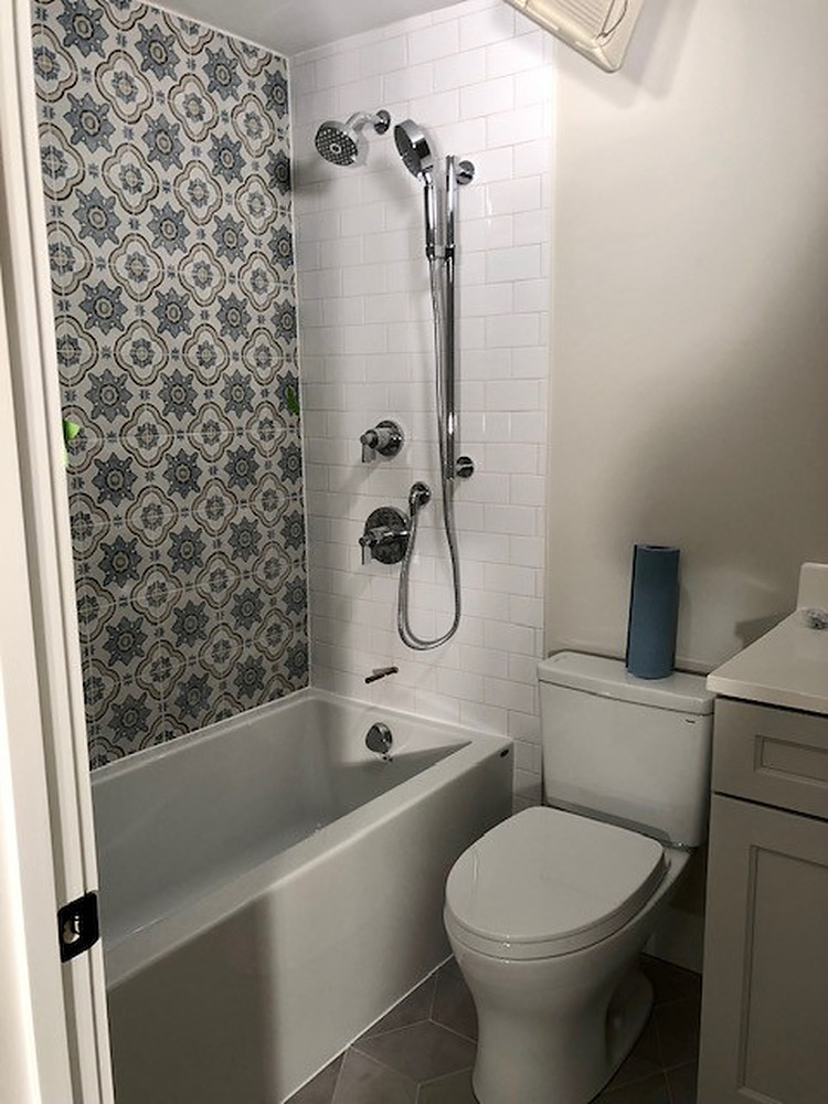 Glass walk-in shower
