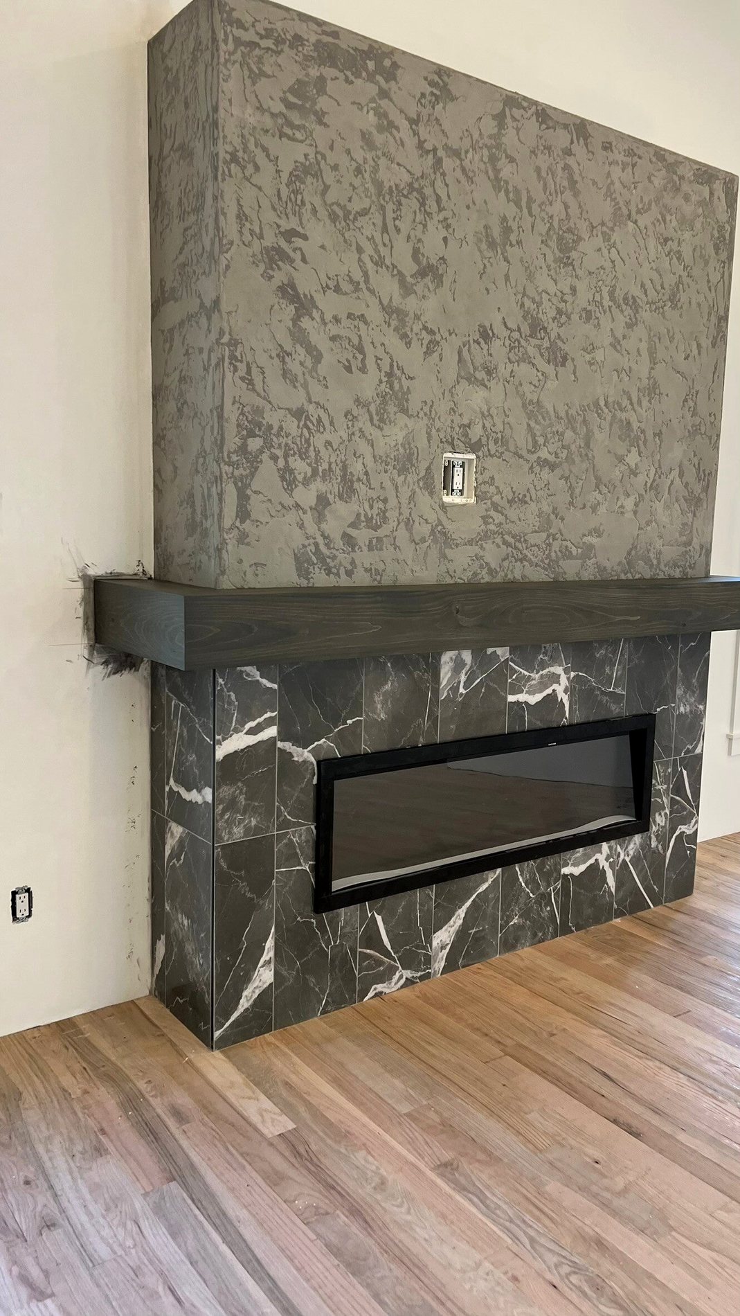 Stone fireplace