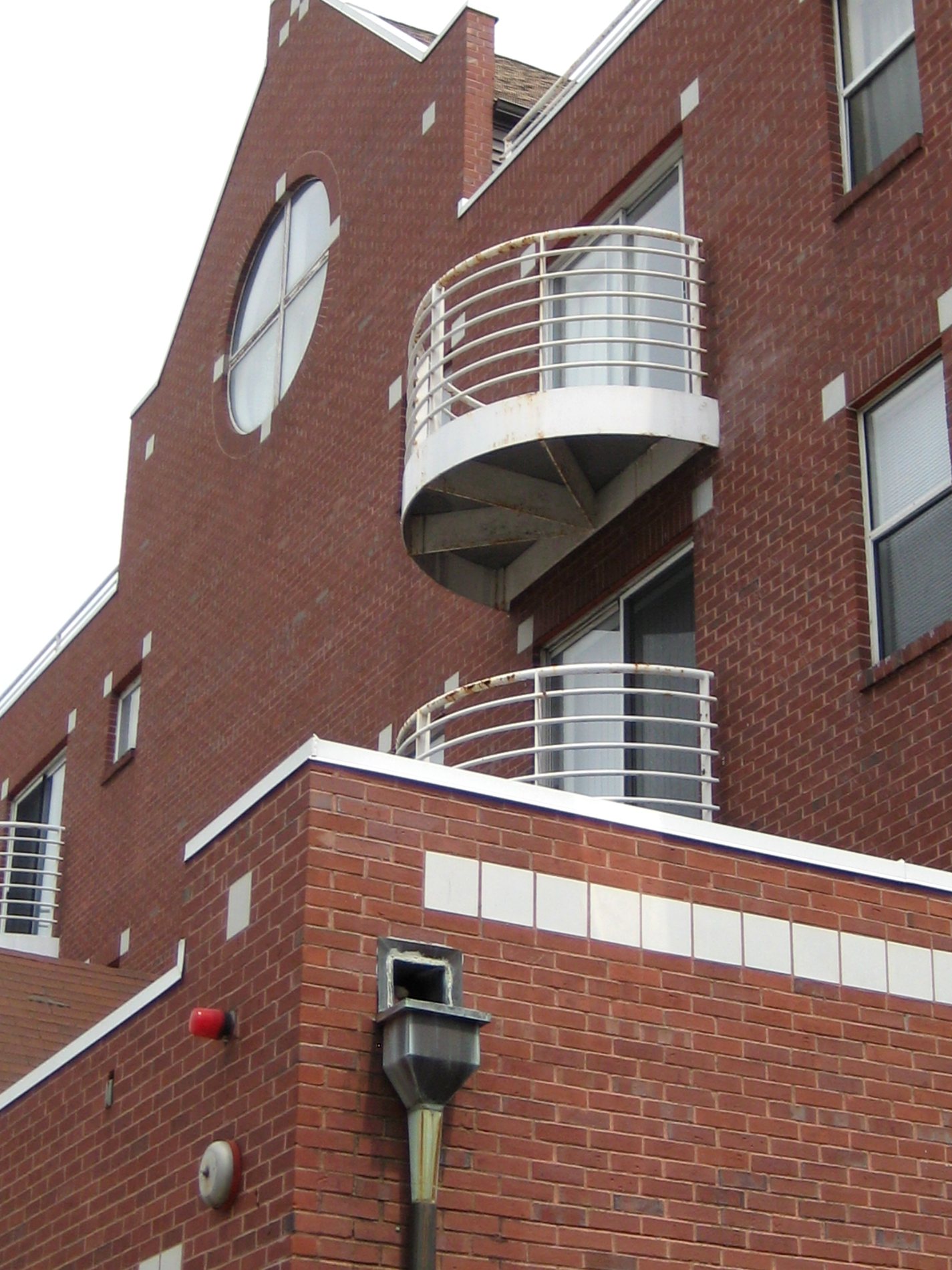 Restored brick and balconies